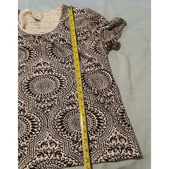 Jacqueline Smith Women’s Brown And White Short Sleeve Top Size XL Cotton Blend - Picture 9 of 10